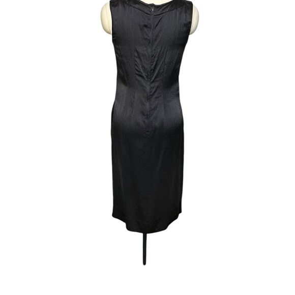 J Crew Black Textured Silk Sleeveless Shift Cocktail Dress | Size 2 - Picture 3 of 8